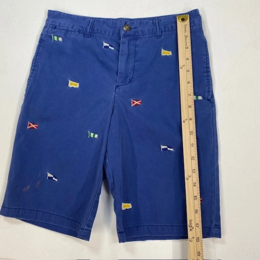 Polo Ralph Lauren Boys‎ Blue Nautical Flag Embroidered Chino Shorts Size 14